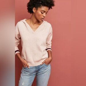 Anthropologie MOTH Women's Seward Hooded Pullover in Pink